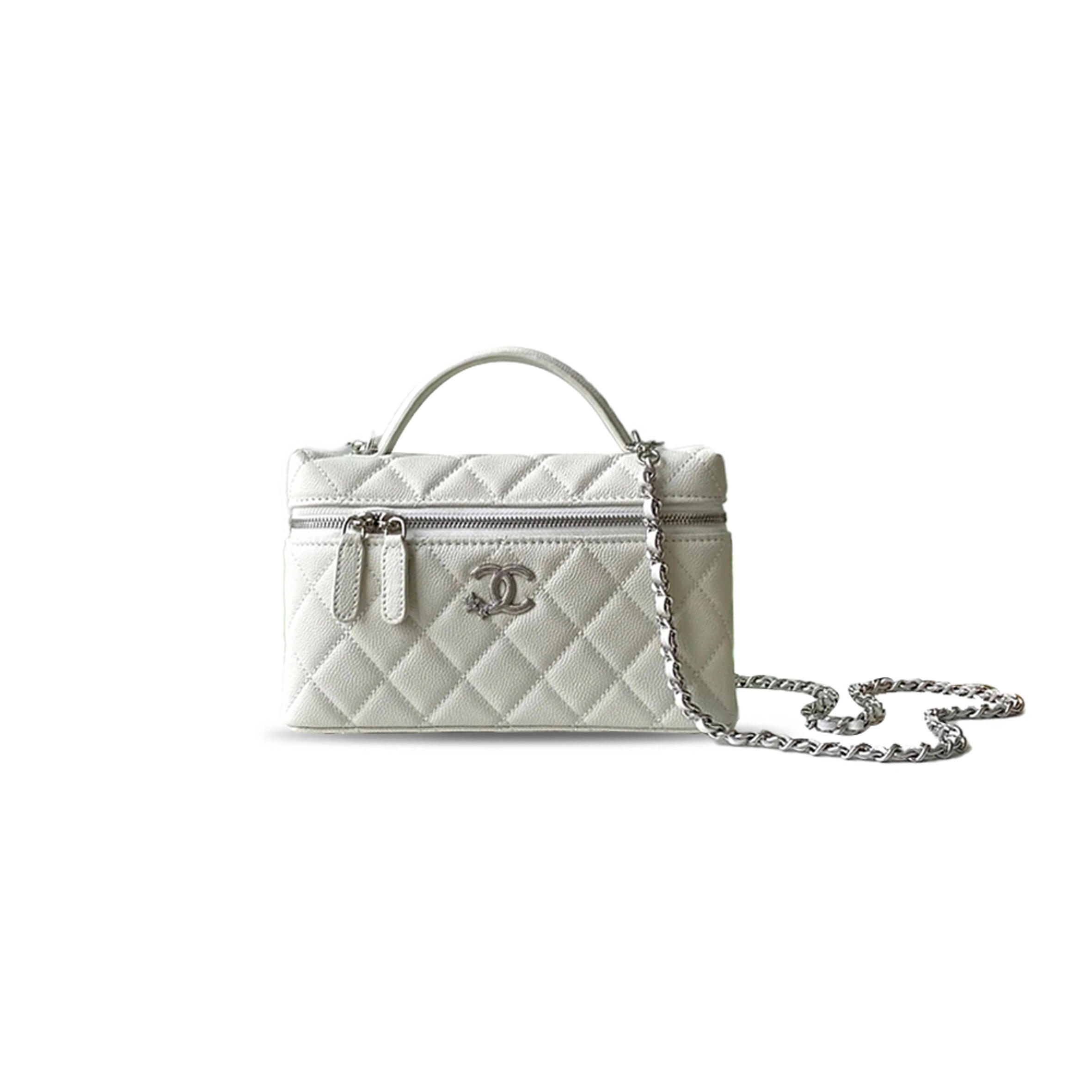 CHANEL MASTER VANITY HANDLE WHITE CAVIAR AP4854 (19*12*5cm)
